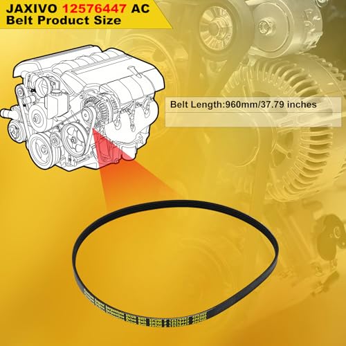 Image of 12576447 AC Belt for 99-08 Tahoe Escalade ESV EXT GMC Savana Sierra Suburban Silverado Avalanche Express 1500 2500 3500,Yukon XL Hummer H2,960mm K040378
