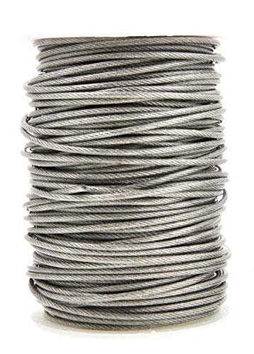 Image of Mandala Crafts Heavy Duty Picture Hanging Wire from Coated Stainless Steel for Pictures, Mirrors, Frames, Art; 2mm, 164 FT 251 LB