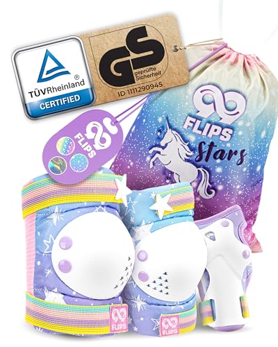 99FLIPS Protection Roller Enfant Fille - Protection Velo Enfant 3 Ans Genouillère - Protege Genoux BMX et Skateboard - Patin a Roulette Fille Patins à Glace...