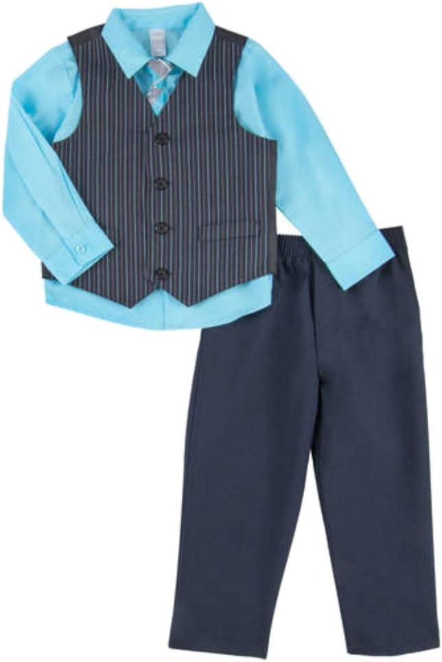George Infant & Toddler Boys Suit Blue & Black Pin Stripe Holiday Dress Up Outfit 4T