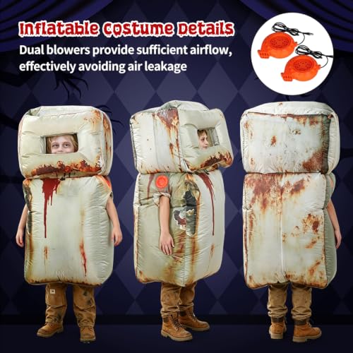 Skirfy Kids Funny Halloween Inflatable Refrigerator Costume with LED Lights - image 5