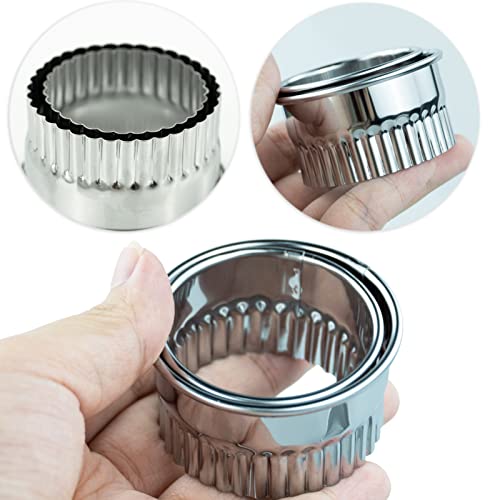 Cookie Cutters, Set of 4 Round Biscuit Cutter Stainless Steel Pastry Cutter Moulds for Kids, Baking Cutters for Dough, Pastry, Donut, Fondant, Fruit, Vegetable, DIY Cake Decoration - Image 3