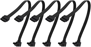 5pcs 10CM SATA 3.0 Harddrive 6Gb/s Serial ATA Data Cable 90 Angled 180 Connector SATA3 SATAIII 6Gbps Hard Drive Disk SSD Adapter,90 Degree-Black,15CM