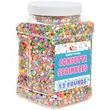 A Great Surprise Rainbow Sprinkles – 1.7 lb Bulk Pastel Confetti Jimmies – Birthday Cake Sprinkles for Cookies, Cupcakes, Cakes, Ice Cream, Party Desserts & Celebrations