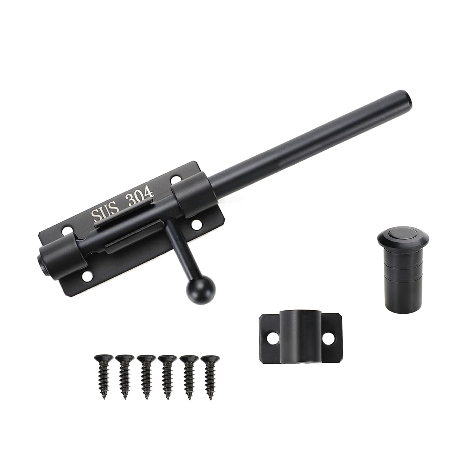 Black Slide Bolt Gate Latch 6 Inches Heavy Duty Door Latch Lock 304 Stainless