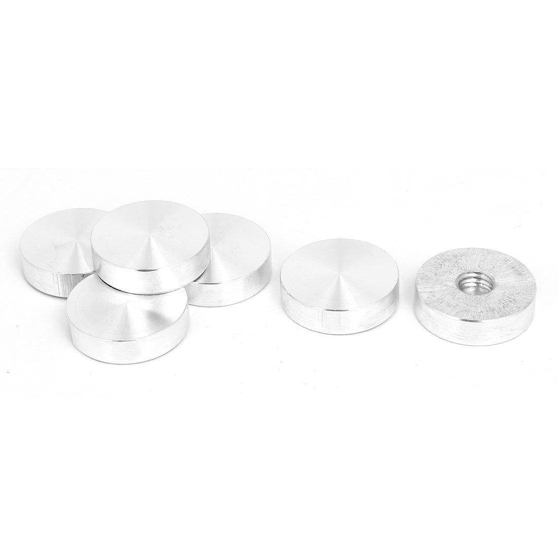 Table Glass Home Office Furniture Round Aluminum Disc Silver Tone M10 Female Thread 30mm Home Office Furniture Sets