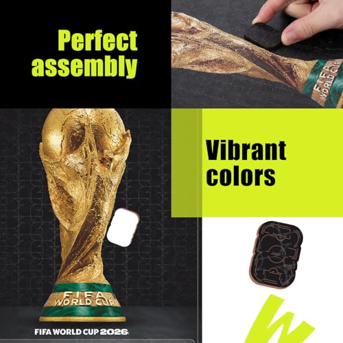 Image of FIFA World Cup 2026 Trophy Wooden Puzzles - 5MM Thick Officially Licensed Poster Puzzles - Premium World Cup 2026 Merchandise, Memorabilia Gift for Football Fan, 200 pcs Jigsaw Puzzle