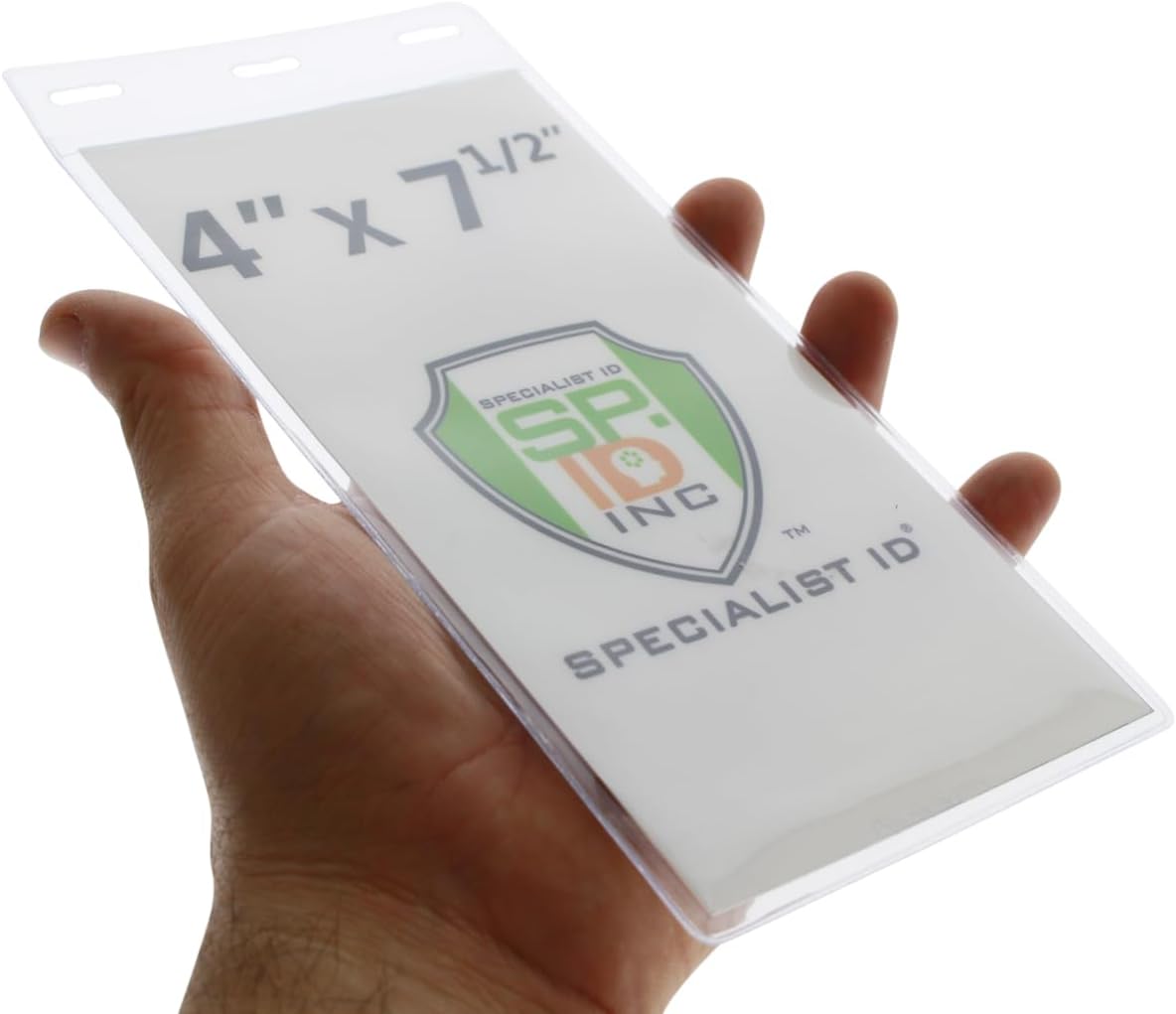 10 Pack - Vertical Oversize 4X7 Inch - Vinyl Large Credential or Ticket Holder for Pit Passes and Special Event Badges (4 x 7 1/2 Insert) by Specialist ID - Image 2