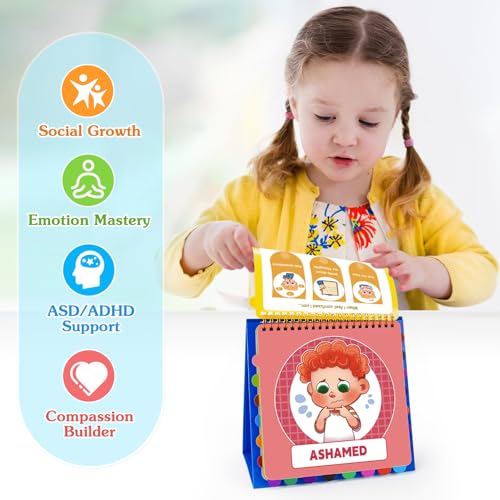 GAKICO Feelings Flipbook for Kids: 22 Moods/Emotions ADHD & Autism Learning Materials, Emotional Regulation Tools for Kids, Calm Down Corner Essential for Preschool Kindergarten Classroom GAKICO Feelings Flipbook for Kids: 22 Moods/Emotions ADHD & Autism Learning Materials, Emotional Regulation Tools for Kids, Calm Down Corner Essential for Preschool Kindergarten Classroom - Image 6