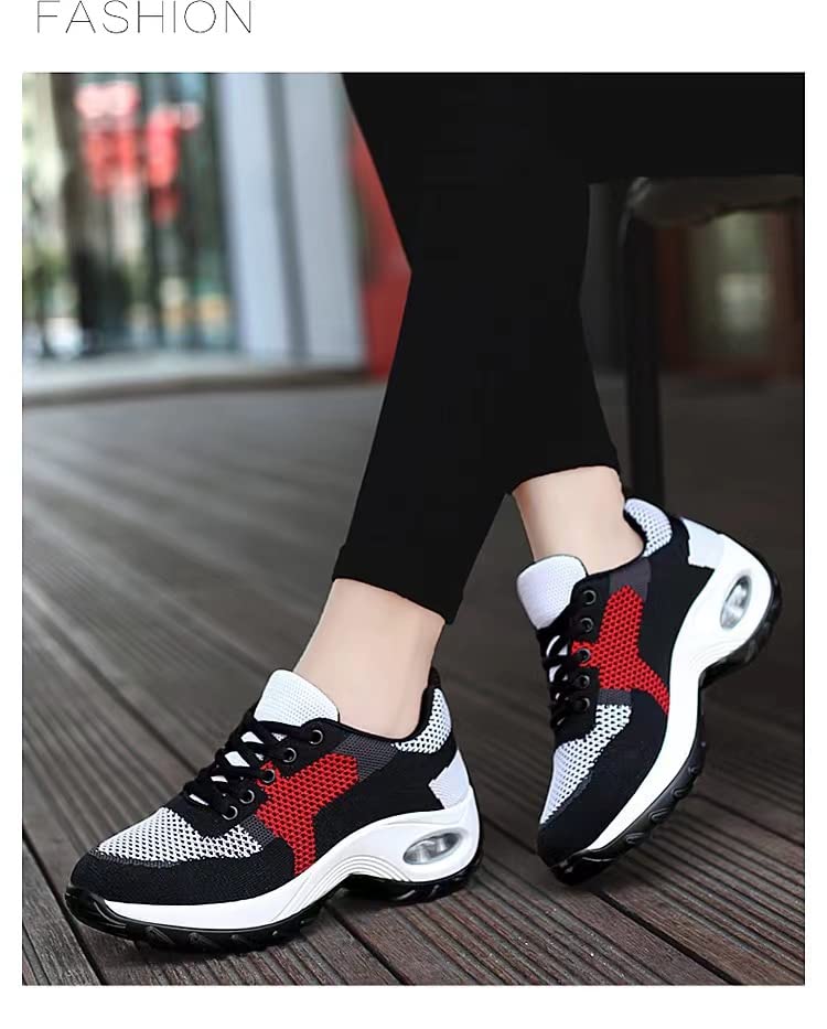 BORAMAX Running Shoes Women Tennis Shoes Lace Up Sneakers Shoes Breathable On Solid Slip Casual Women‘s Fashion Lightweight 6