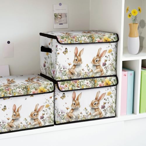 Image of Stackable Clothes Storage Bins with Lids 3 Pack. | Closet Organizers Fabric Cat Printing Box for Home and Office,Blanket Clothes Organizers,Under Bed Storage Containers