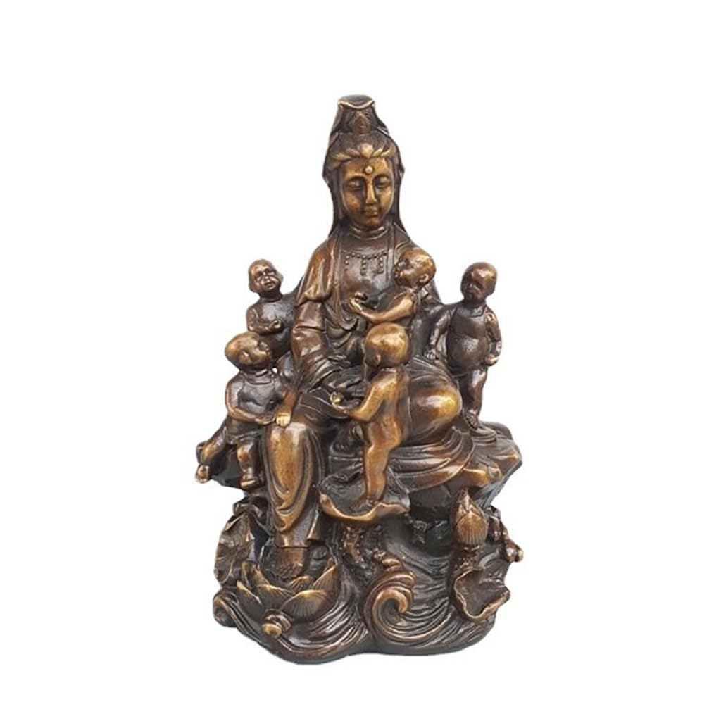 Posąg Buddy do wnętrz w kolorze miedzi antyczny Guanyin Statua Dom Salon Dekoracje Miedź Guanyin Bodhisattwa Statua Dekoracja Rzemiosło Medytująca Statua Buddy Rzeźba