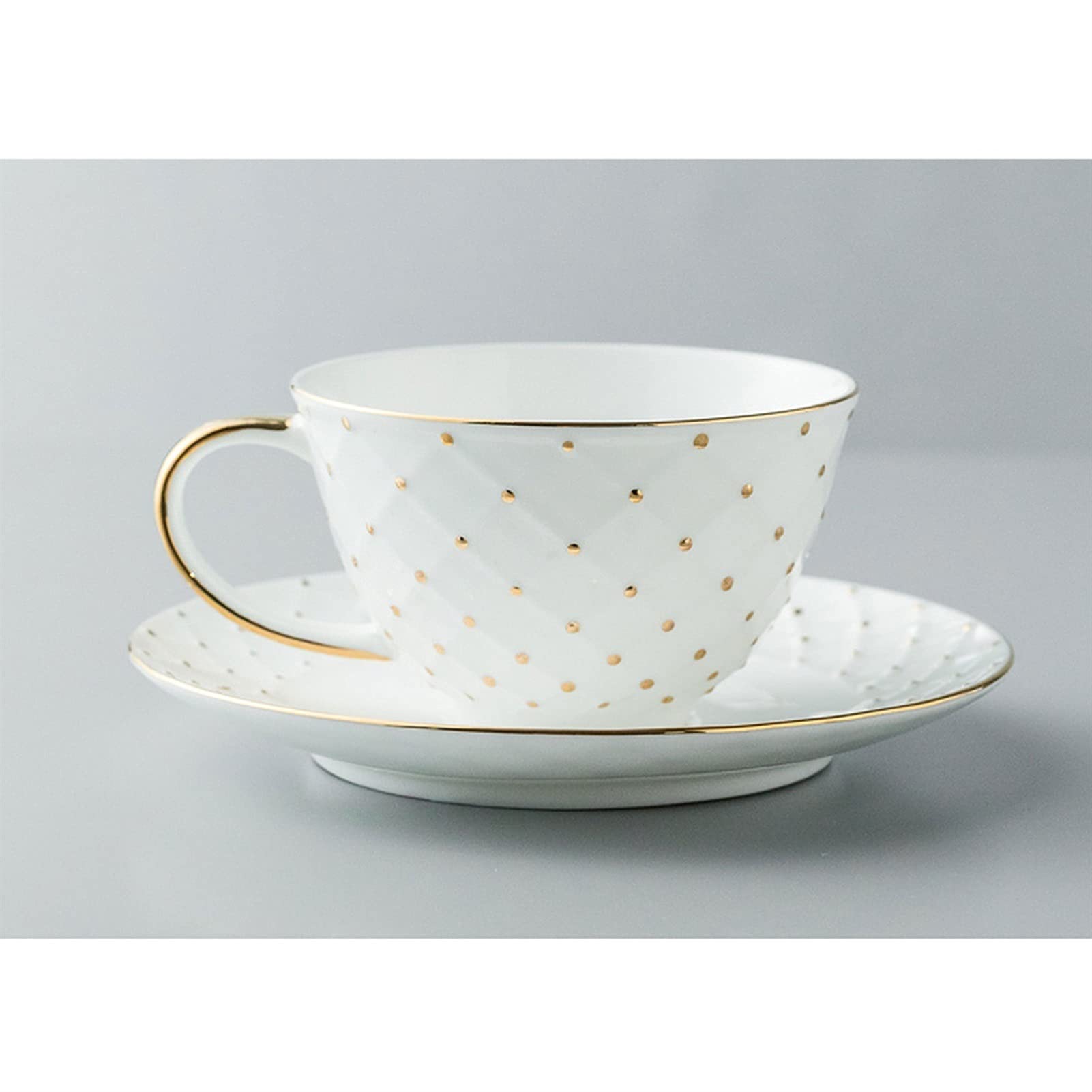 Kubek do kawy, filiżanka do herbaty filiżanki do espresso z porcelany kostnej - 6,1 uncji Demitasse filiżanki i spodki porcelanowe filiżanki do cappuccino (A)