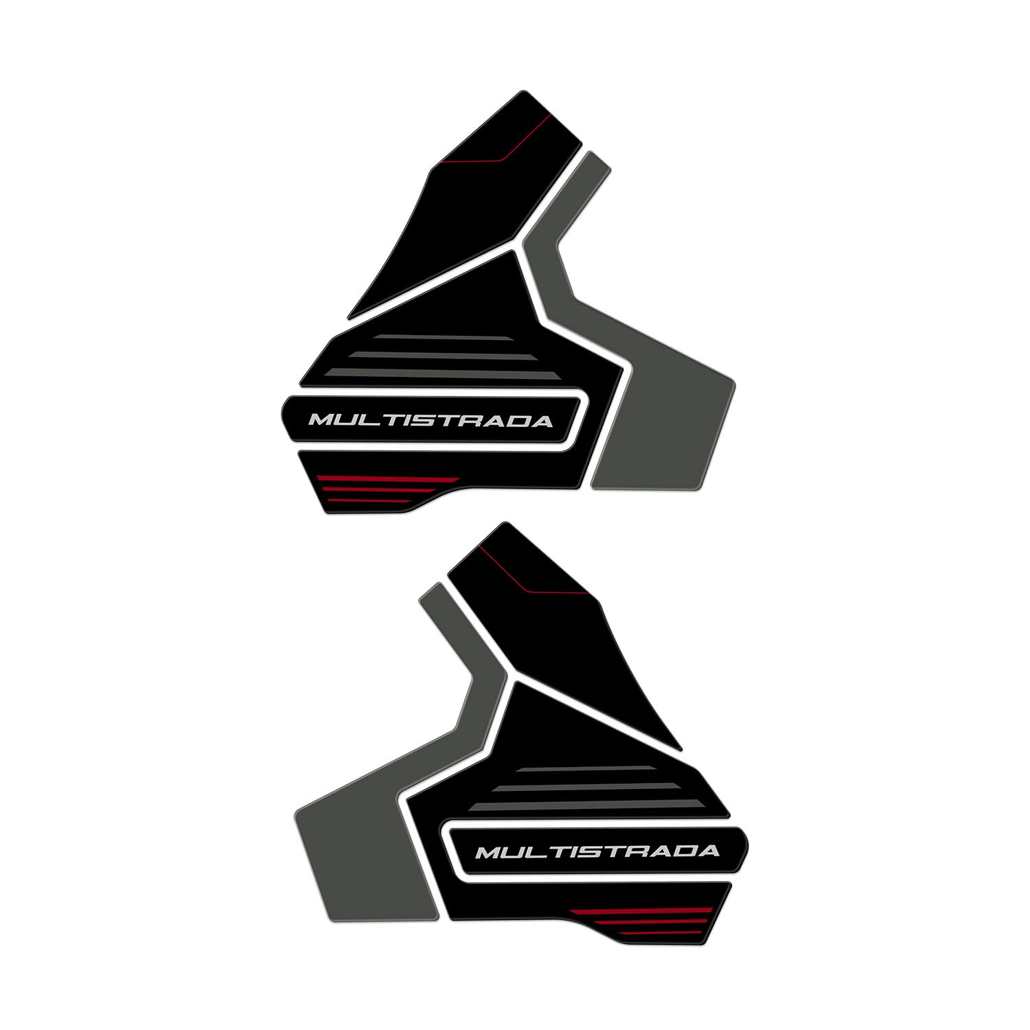 Az Graphishop 3D-Harz-Seitenaufkleber kompatibel mit Ducati Multistrada V2 / S 2025 Schutz vor Stößen und Kratzern Motorradzubehör Made in Italy L-MV2-25 (Storm Green)
