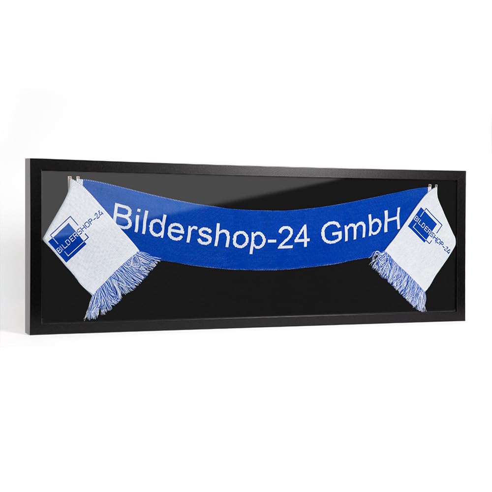 Bildershop-24 Cornice per sciarpa, colore nero (opaco), 40 x 120 cm, con passepartout e sciarpa, colore nero