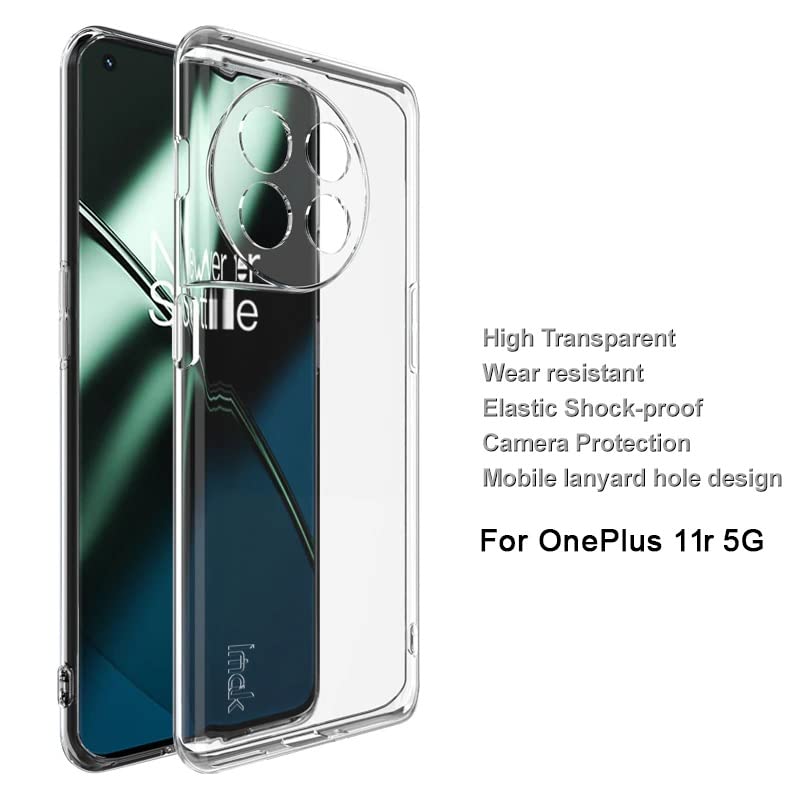 Image of REALCASE Silicone Camera Protection Back Cover Case for Oneplus 11R 5G | Ultra Clear Soft | Inbuilt Dust Plugs & Anti-Slip Grip | Slim & Protective Back Case Cover for Oneplus 11R