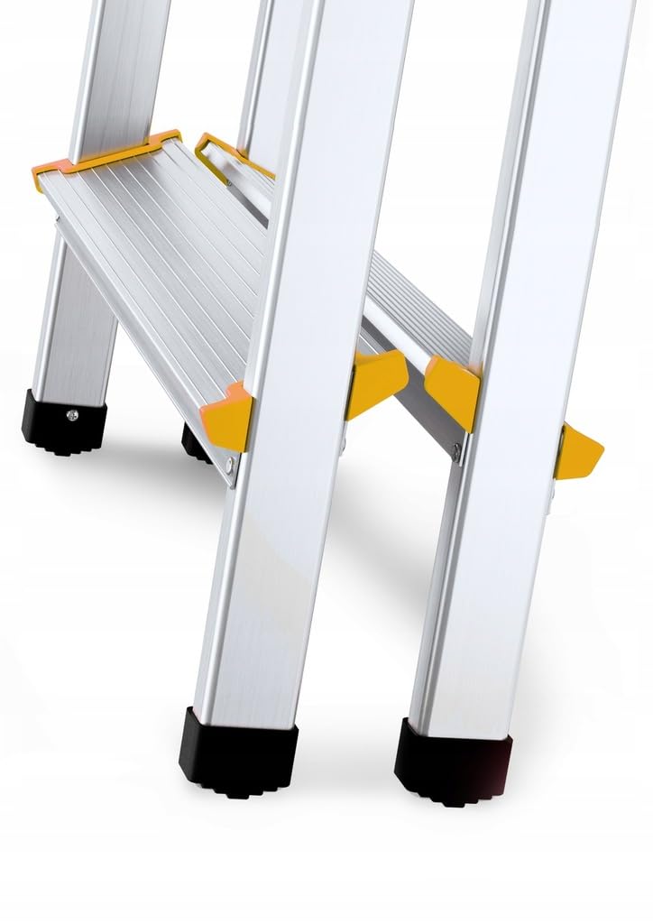DRBAEST ÉCHELLES SÉRIES Pro Échelle en Aluminium 2X 3 Marches Pliant Escabeau Double Antidérapants Marchepied Léger Domestique Charge Max 150 kg