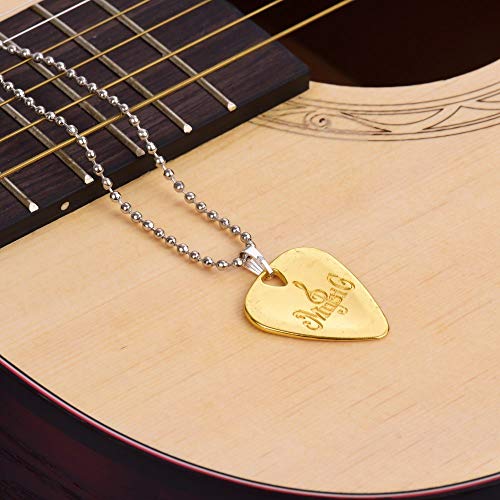 ABchat Metal Guitar Pick Necklace Zinc Alloy 1.2mm Thickness with Ball Chain (Color : Gold) - Les Beatles, Paul McCartney, John Lennon, RIngo Starr, George Harrison ABchat Metal Guitar Pick Necklace Zinc Alloy 1.2mm Thickness with Ball Chain (Color : Gold) – Image 4