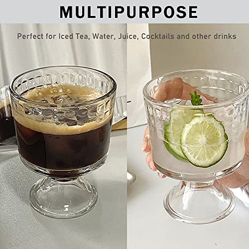 Ndswkr 6 Pack Footed Glass Dessert Cups, 10 Oz Crystal Glass Trifle Cups, Glass Vintage Ice Cream Bowls For Dessert, Sundae, Ice Cream, Fruit, Salad, Snack, Cocktail, Condiment #TOP4