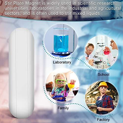 PTFE Magnetic Stirrer Mixer Stir Bar, White Color, Stir Rod Magnetic, Laboratory Bar, Stir Plate Bar, Stir Plate Magnet Stick (16 Pieces,30 mm/ 1.18 Inch)