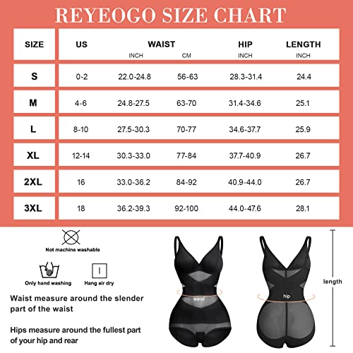 Reyeogo V Neck Bra Bodysuit Shapewear For Women Tummy Control Waist Trainer Full Body Shaper Butt Lifter Briefs Jumpsuit Tops (Black, X-Large) #TOP5