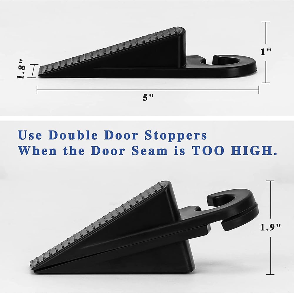 Fapiwen Non-Slip Door Wedges, 3 Pcs, Black 2