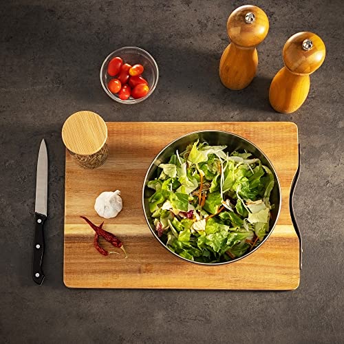 com-four® 3X Mixing Bowl Made of Stainless Steel, Multifunctional Kitchen Bowl for Snacks or Salads - Image 2