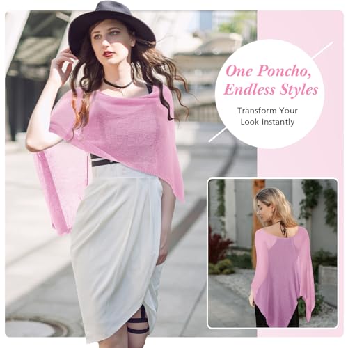 Image of Women Sheer Poncho Shrug Summer Sheer Blouse Top Lightweight Poncho Bolero for Evening Dress