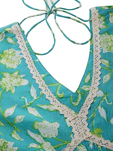 Image of Stylum Women's Floral Printed Cotton Pleated Kurta Palazzo Dupatta Set