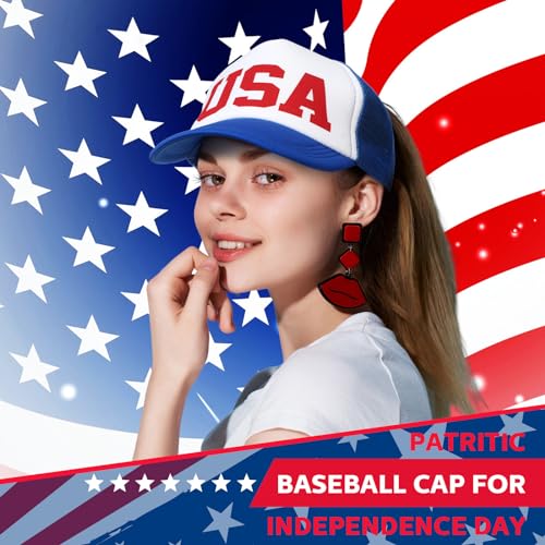 Image of Jeyiour 12 Pack 4th of July Hat Bulk, Patriotic 250th Anniversary Trucker Hats USA Adjustable Baseball Caps for Men Women