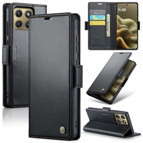 Étui protection RFID Motorola Moto Edge 2026 avec fermeture magnétique et porte-cartes noir