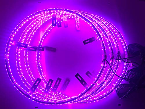 Kingshowstar LED Wheel Rim Lights - 4 PCS 17 inch Car Rim Lights 624 LED RGB Color Chasing Wheel Ring Lights for Cars, Waterproof Tire Light Kit with Blue-Tooth Controller