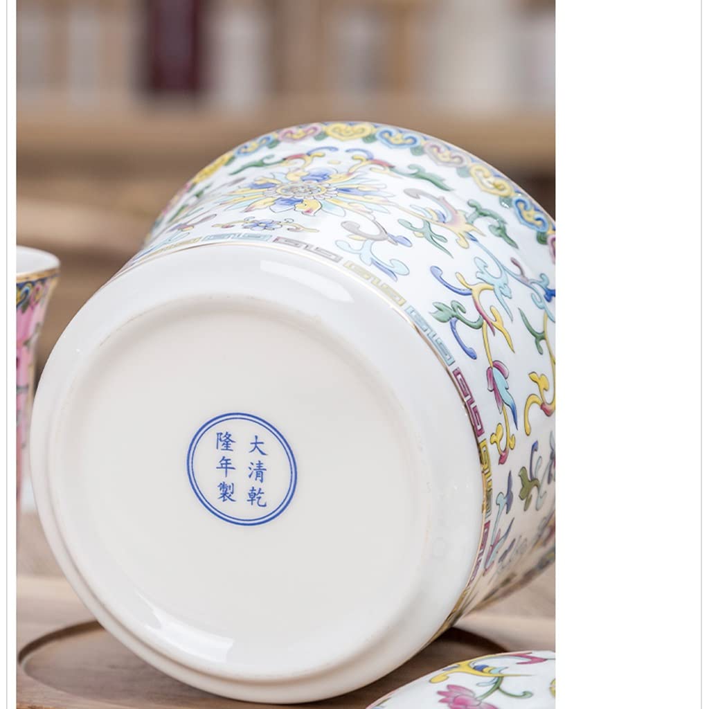 ULTRAWAVE Barattolo per condimenti in ceramica smaltata colorata barattolo per condimenti in stile cinese con coperchio, barattolo per olio e sale, per uso domestico, olio di peperoncino, condimento