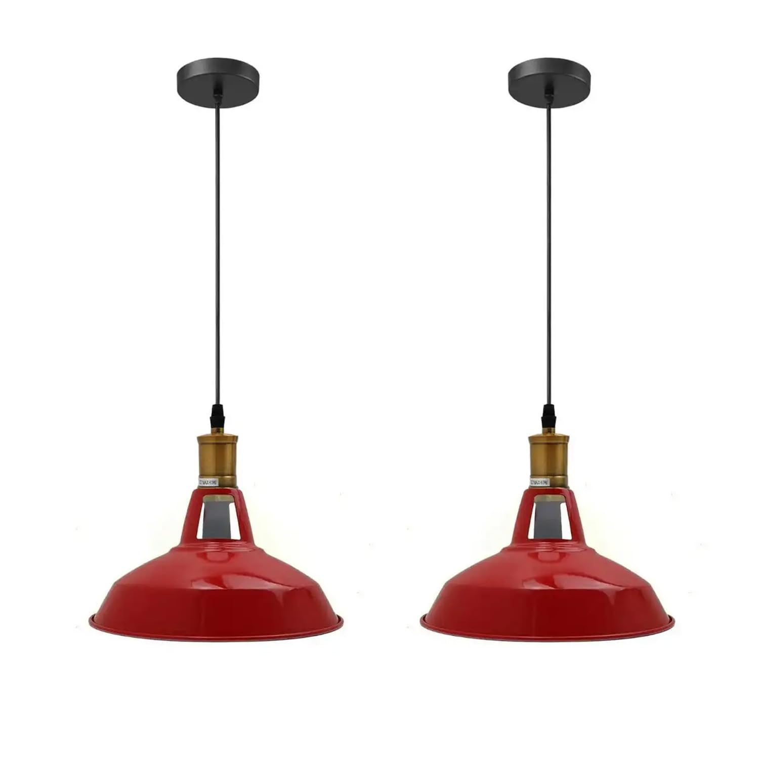 LEDSone Ceiling Pendant Light Industrial 2 Pack of Metal E27 Ceiling Adjustable Cable Hanging Pendant Light Fixture for Hallway Kitchen Bedroom Living Room Dining Room Restaurant