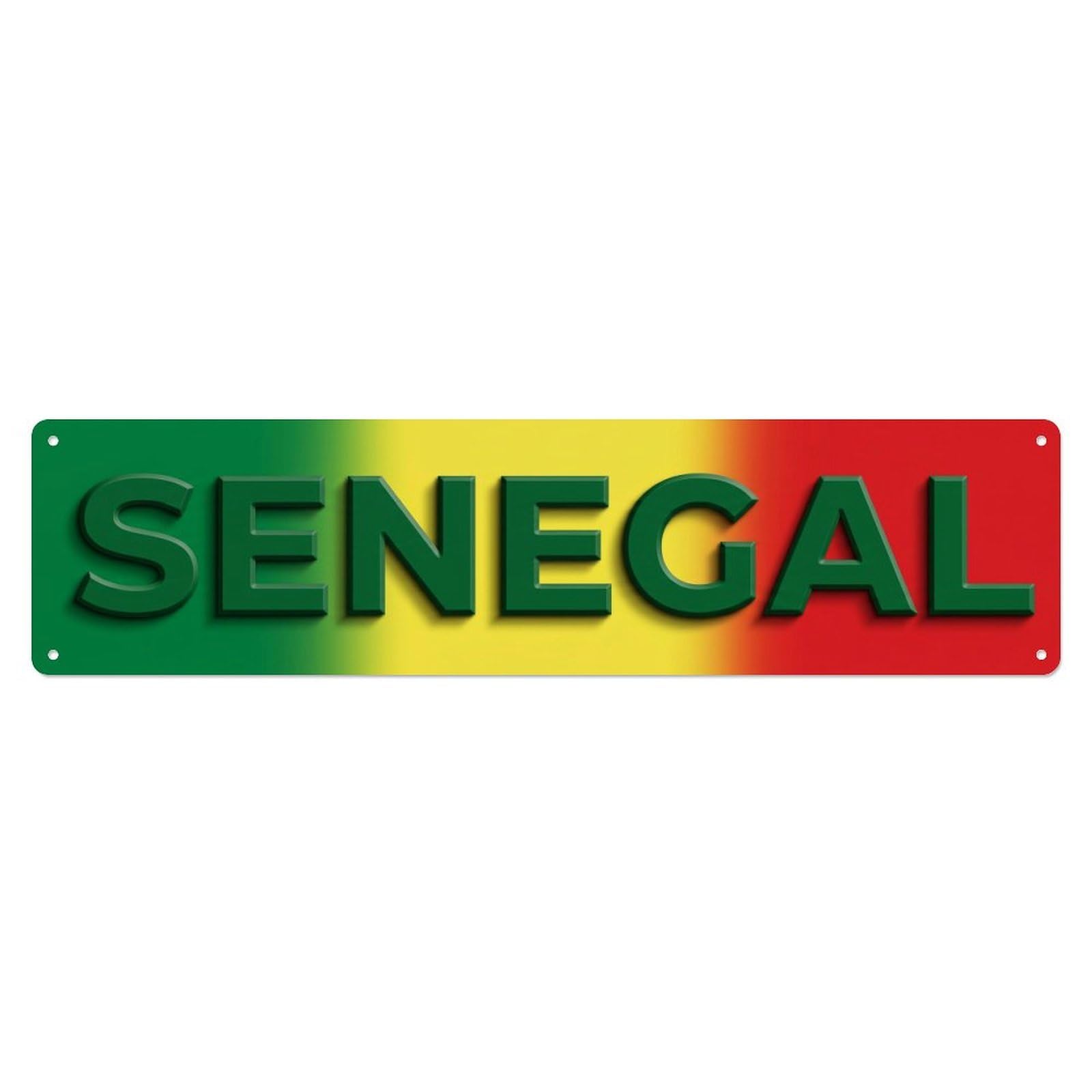 Metal Tin Sign Vintage Senegal Flag Pattern
