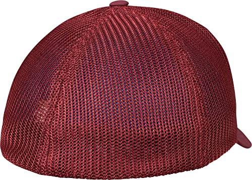 Image of Flexfit Trucker Mesh Fitted Cap | 6-Panel, Mid-Profile, Stretchable Mesh Backing, Flexfit Sweatband, Curved Visor, Silver Undervisor