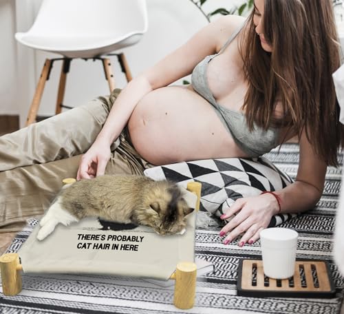 ZHTHE Provavelmente há pelo de gato aqui, camas de madeira para gatos internos, camas de animais peq