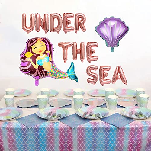 Kungoon Under The Sea Mermaid Birthday Balloons Kit,Mermaid Birthday Decorations For Girls,Mermaid & Shell Theme Baby Shower Kid's Birthday Bachelorette Wedding Engagement Anniversary Party Supplies.(Rose Gold) #TOP1