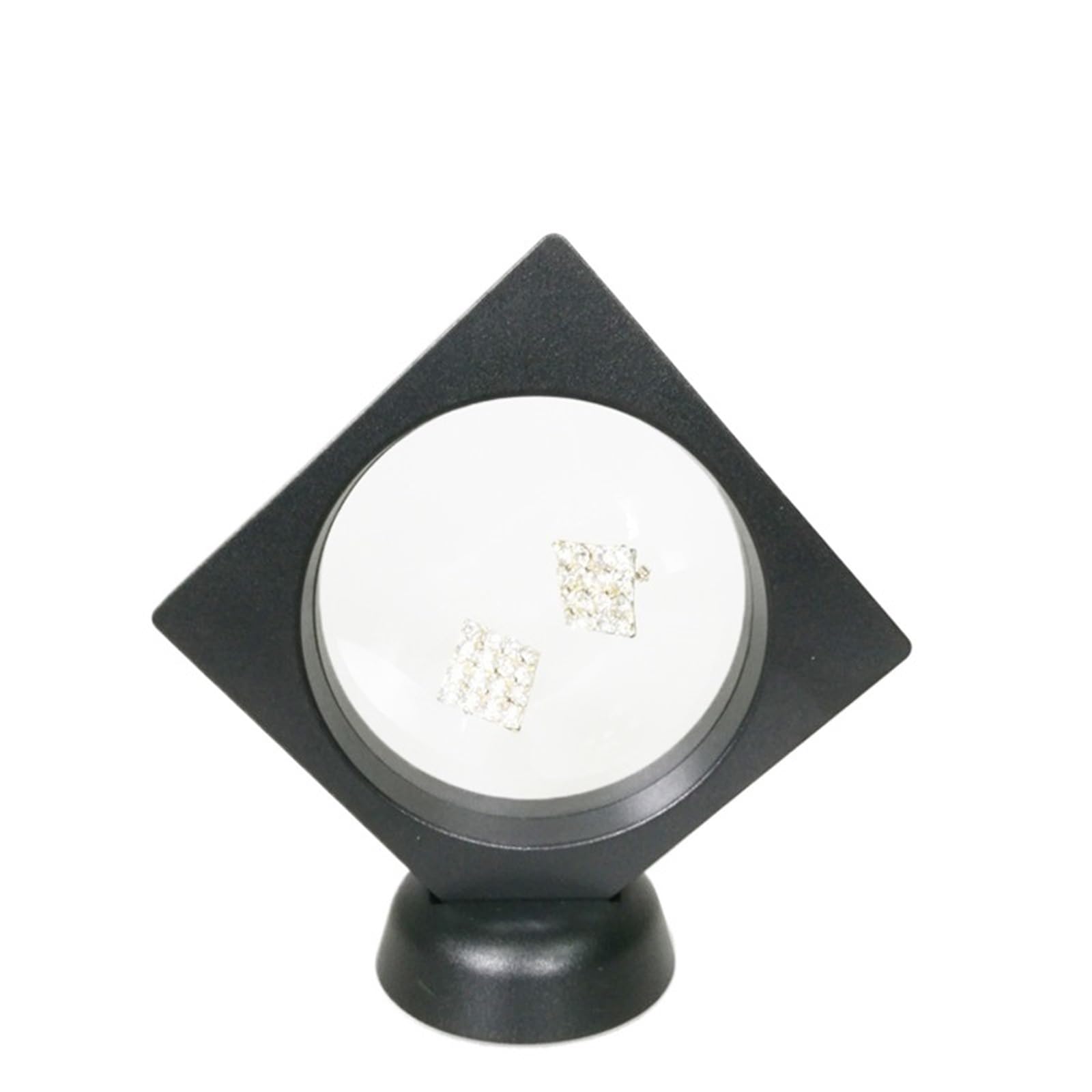 20pcs Black And White Plastic Suspended Display Case Earrings Coins Gemstones, Rings Jewelry Storage PET Film For Earring Necklace Bracelet(Black 2 9x9cm)