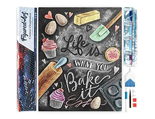 La Mejor Lista de Lienzos enrollados - los más vendidos. 43 Figured'Art Diamond Painting Kit completo - Cuadro 40x50cm de Pintura de Diamante - Lienzo enrollado con diamantes cuadrados - Muestra de cocina - 5D DIY Manualidades Adultos
