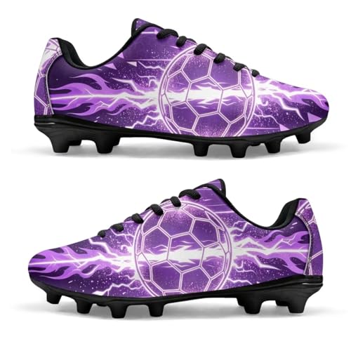 Twousenru Purple Fire Lightning Soccer Cleats