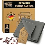 TIEFENREIN Juego de paños Barista - 2X Gris - Paños de Microfibra de Primera Calidad para Limpiar la cafetera de Filtro - Paños Extra absorbentes de 30 x 30 cm - Paño de Limpieza para cafetera