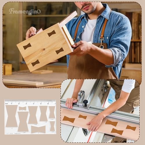 Framendino, Bowtie Acrylic Router Template for Woodworking 8 in 1 Bow Templates Jig Kit 1/4'' Thick (7x4.65 in) by Framendino - Image 4