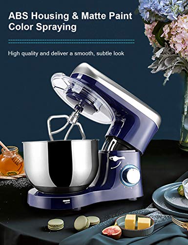 Elegant Life Stand Mixer, 6 QT 660W 6-Speed Tilt-Head Food Mixer, Kitchen Electric Mixer with Dough Hook, Wire Whip & Beater