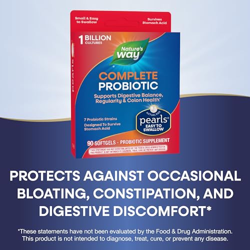 Nature's Way Complete Probiotic Pearls, Supports Digestive Balance*, 1 Billion Live Cultures, Supplement for Men and Women, No Refrigeration Required, 90 softgels (Packaging May Vary) - Image 5