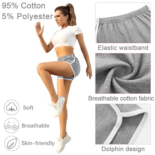 URATOT Women's Cotton Gym Yoga Summer Running Active Dance Elastic Shorts, Pack of 22