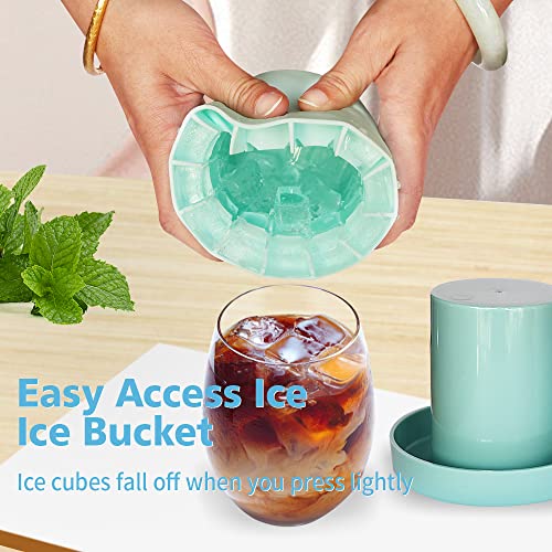 Molde para cubitos de hielo 3D cilindro pequeño azul miniatura 6