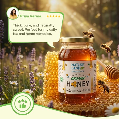 Image of Natureland Organics Honey 500 Gm - Pure - Natural - Organic Honey
