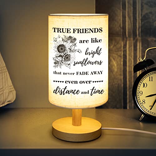 Funnli Best Friends Gifts For Women - 9.1 Inch Fabric Wooden Desk Night Lamp Friendship Gifts - Anniversary Birthday Christmas Wedding Gifts For Friend #TOP5