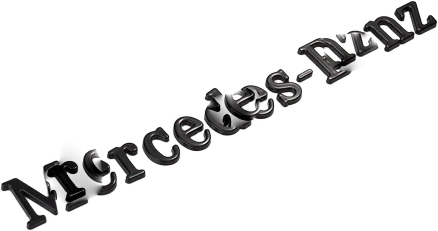 3D Letters Numbers Emblem for E300 C200 E300L C260 Trunk Lid Chrome Shiny Black/Silvery Badge (Black A)